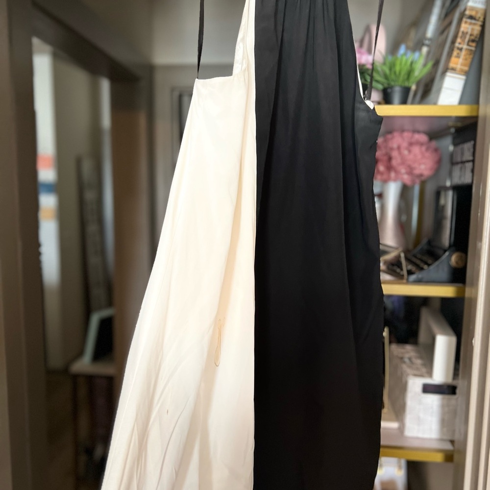 Bebe Monochrome Halter Dress